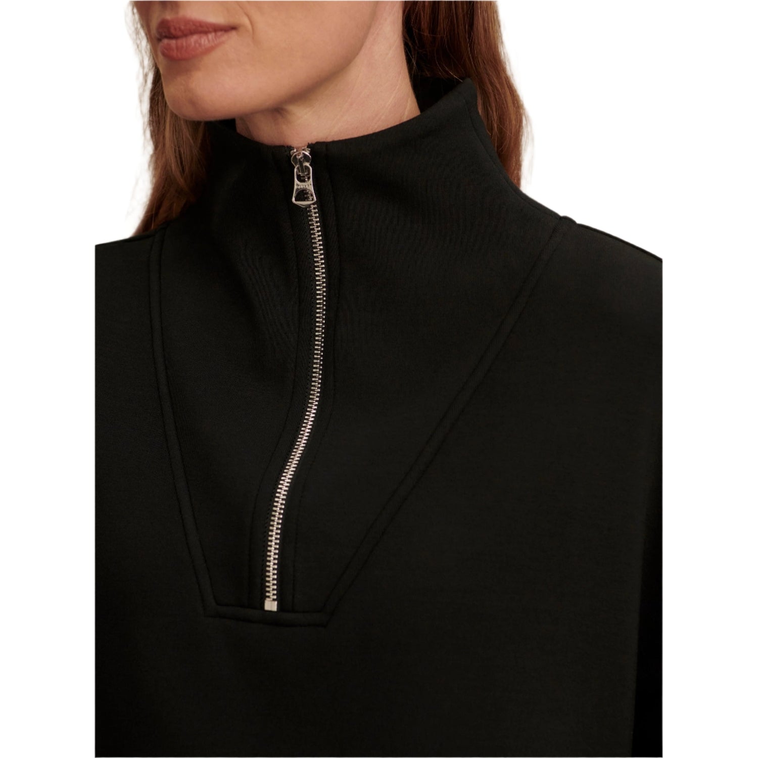 Varley 02. WOMENS APPAREL - WOMENS HOODIES|SWEATERS - WOMENS PO Q ZIP Women's Hawley Half Zip Sweat BLCK BLACK