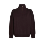 VARLEY 02. WOMENS APPAREL - WOMENS HOODIES|SWEATERS - WOMENS PO Q ZIP Women's Hawley Half Zip Sweat COBE COFFEE BEAN