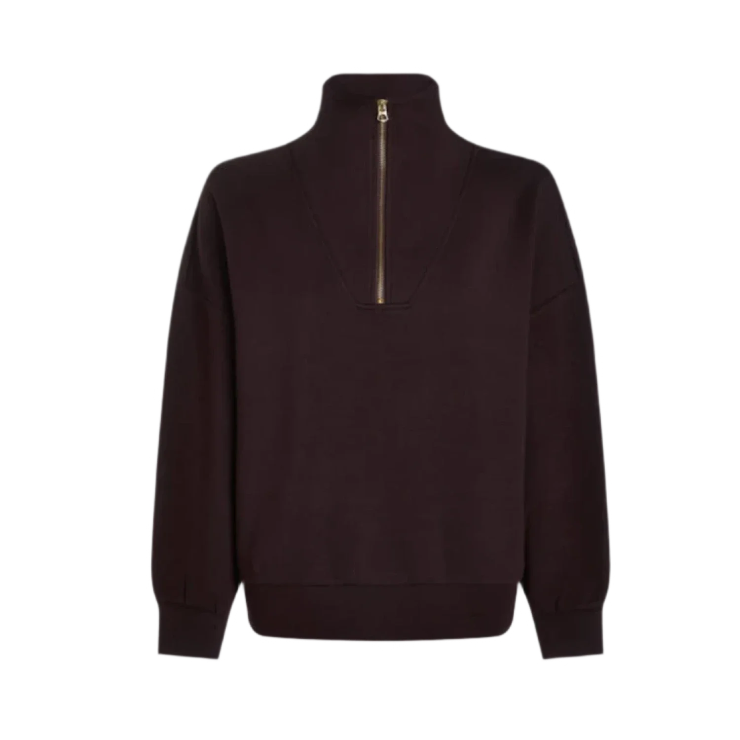 VARLEY 02. WOMENS APPAREL - WOMENS HOODIES|SWEATERS - WOMENS PO Q ZIP Women's Hawley Half Zip Sweat COBE COFFEE BEAN