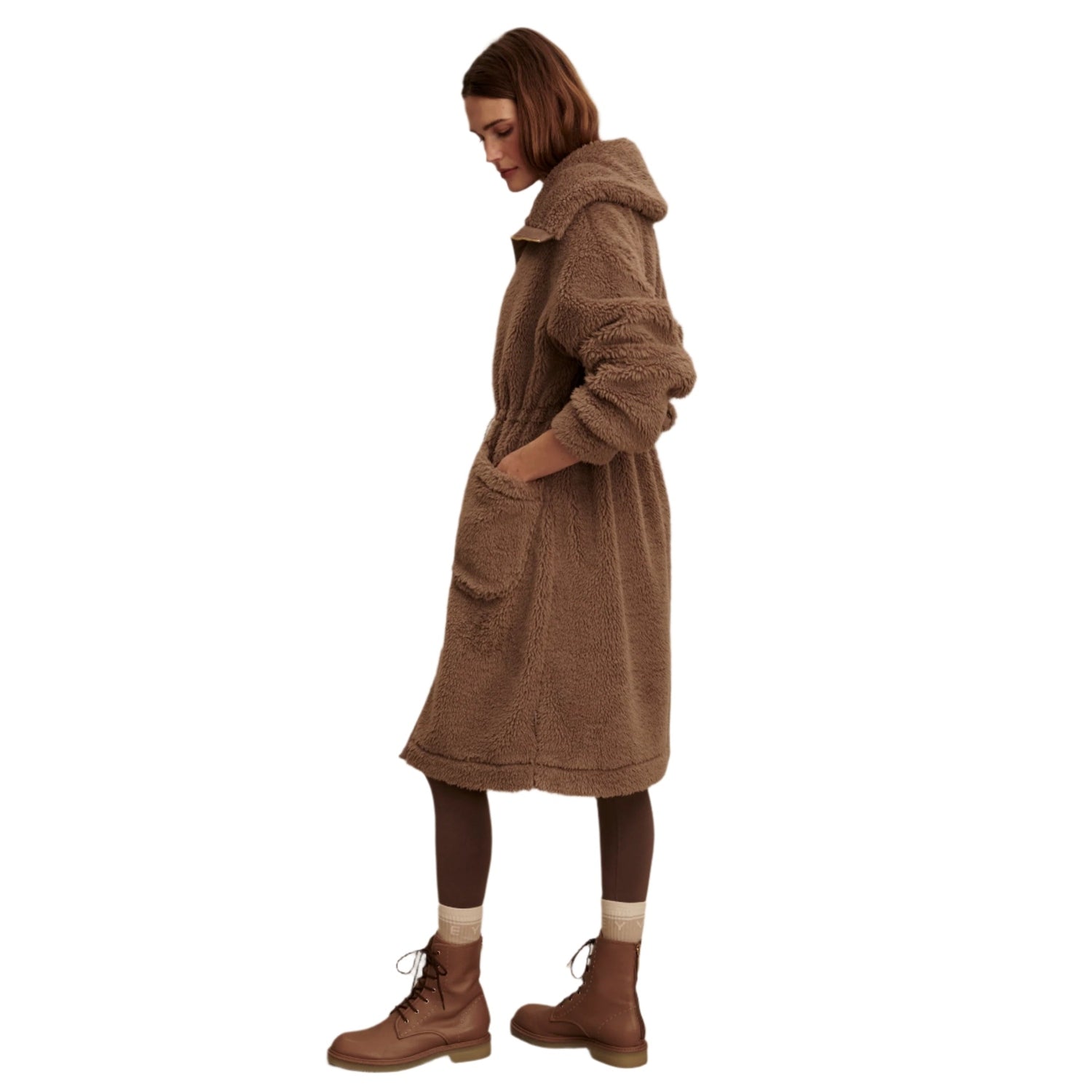 Varley 02. WOMENS APPAREL - WOMENS JACKETS - WOMENS JACKETS INSULATED Women's Logan Sherpa Coat ASTA ASH TAUPE