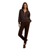Varley 02. WOMENS APPAREL - WOMENS HOODIES|SWEATERS - WOMENS PO Q ZIP Women's Milano Half Zip Sweat COBE COFFEE BEAN