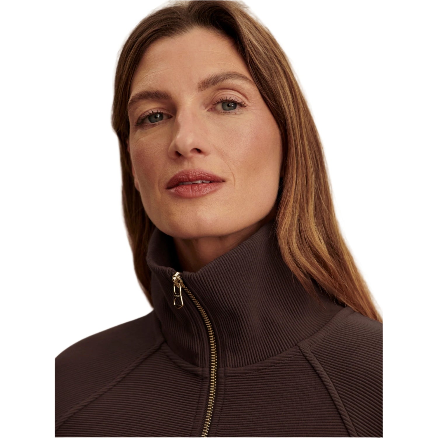 Varley 02. WOMENS APPAREL - WOMENS HOODIES|SWEATERS - WOMENS PO Q ZIP Women's Milano Half Zip Sweat COBE COFFEE BEAN