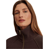 Varley 02. WOMENS APPAREL - WOMENS HOODIES|SWEATERS - WOMENS PO Q ZIP Women's Milano Half Zip Sweat COBE COFFEE BEAN