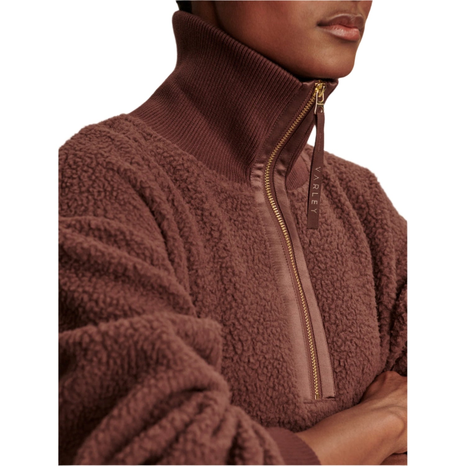 Varley 02. WOMENS APPAREL - WOMENS HOODIES|SWEATERS - WOMENS PO Q ZIP Women's Roselle Half Zip Fleece DEMA DEEP MAHOGANY