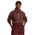 Varley 02. WOMENS APPAREL - WOMENS HOODIES|SWEATERS - WOMENS PO Q ZIP Women's Roselle Half Zip Fleece DEMA DEEP MAHOGANY