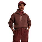 Varley 02. WOMENS APPAREL - WOMENS HOODIES|SWEATERS - WOMENS PO Q ZIP Women's Roselle Half Zip Fleece DEMA DEEP MAHOGANY