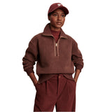 Varley 02. WOMENS APPAREL - WOMENS HOODIES|SWEATERS - WOMENS PO Q ZIP Women's Roselle Half Zip Fleece DEMA DEEP MAHOGANY