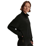 Varley 02. WOMENS APPAREL - WOMENS HOODIES|SWEATERS - WOMENS PO Q ZIP Women's Sian Cropped Half Zip Midlayer BLCK BLACK
