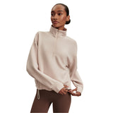 Varley 02. WOMENS APPAREL - WOMENS HOODIES|SWEATERS - WOMENS PO Q ZIP Women's Sian Cropped Half Zip Midlayer SIGR SILVER GREY