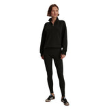 Varley 02. WOMENS APPAREL - WOMENS HOODIES|SWEATERS - WOMENS PO Q ZIP Women's Sian Cropped Half Zip Midlayer BLCK BLACK