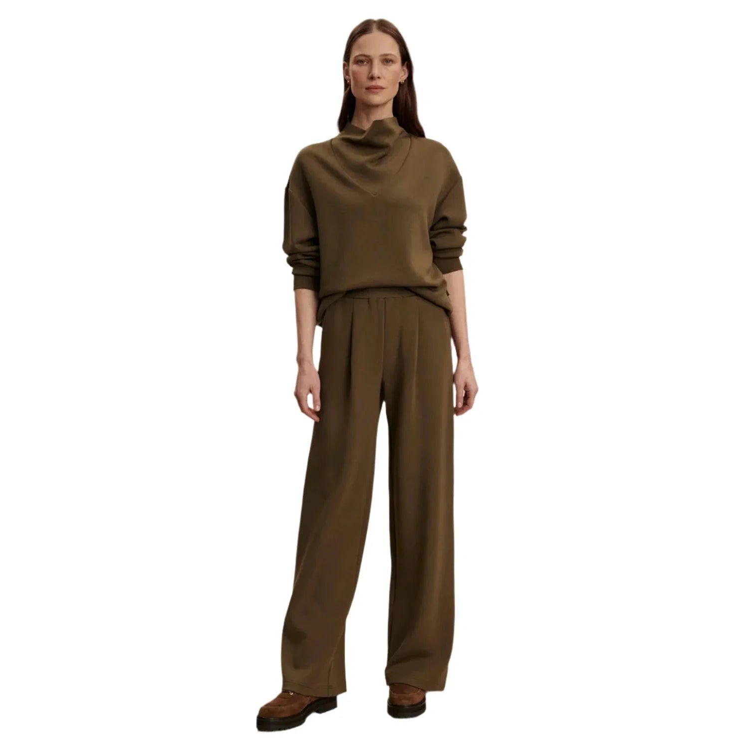 Varley 02. WOMENS APPAREL - WOMENS PANTS - WOMENS PANTS LOUNGE Women's The Extra Wide Leg Pant 29.5 MILITARY OLIVE