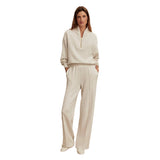 Varley 02. WOMENS APPAREL - WOMENS PANTS - WOMENS PANTS LOUNGE Women's The Wide Leg Pant 28" IVML IVORY MARL