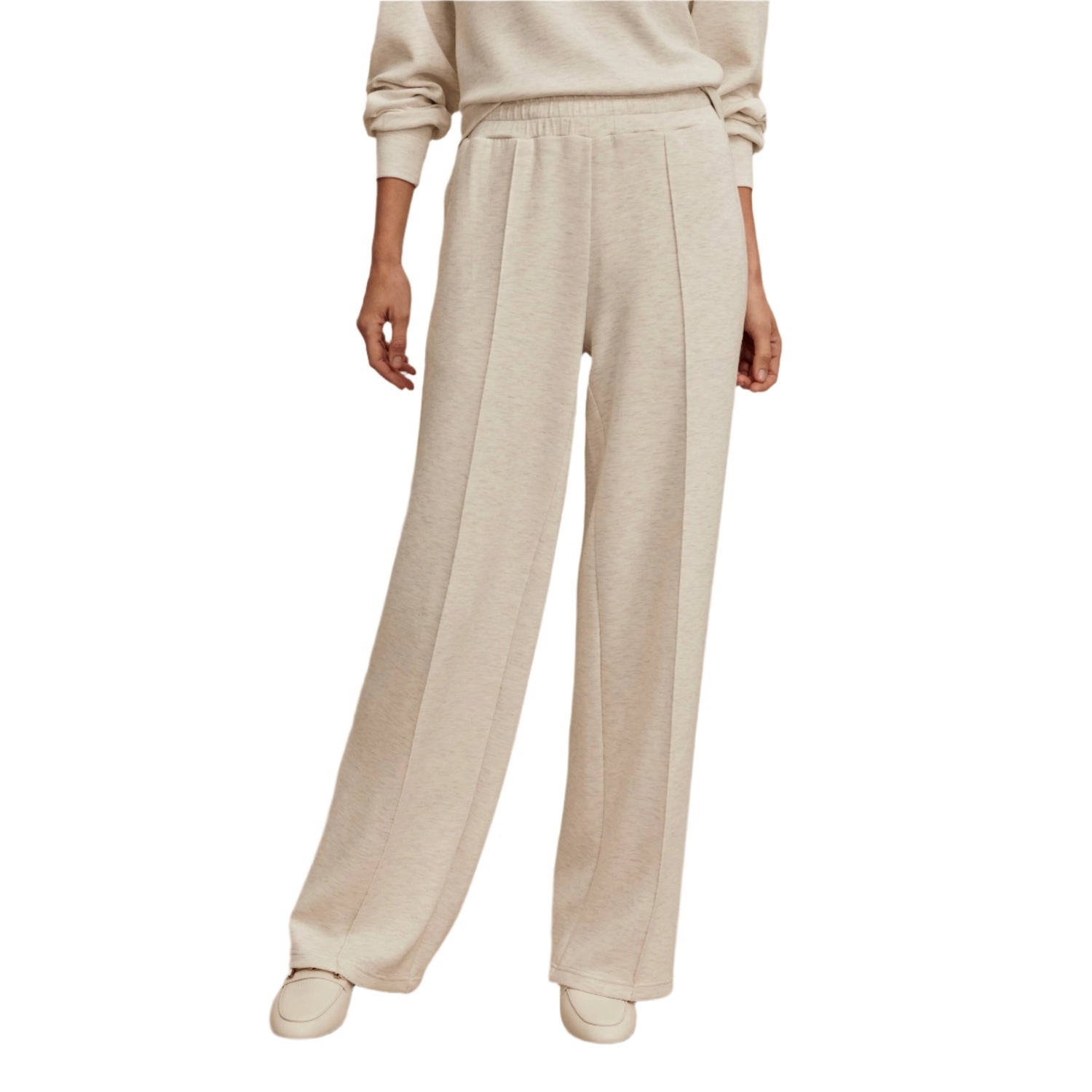 Varley 02. WOMENS APPAREL - WOMENS PANTS - WOMENS PANTS LOUNGE Women's The Wide Leg Pant 28" IVML IVORY MARL