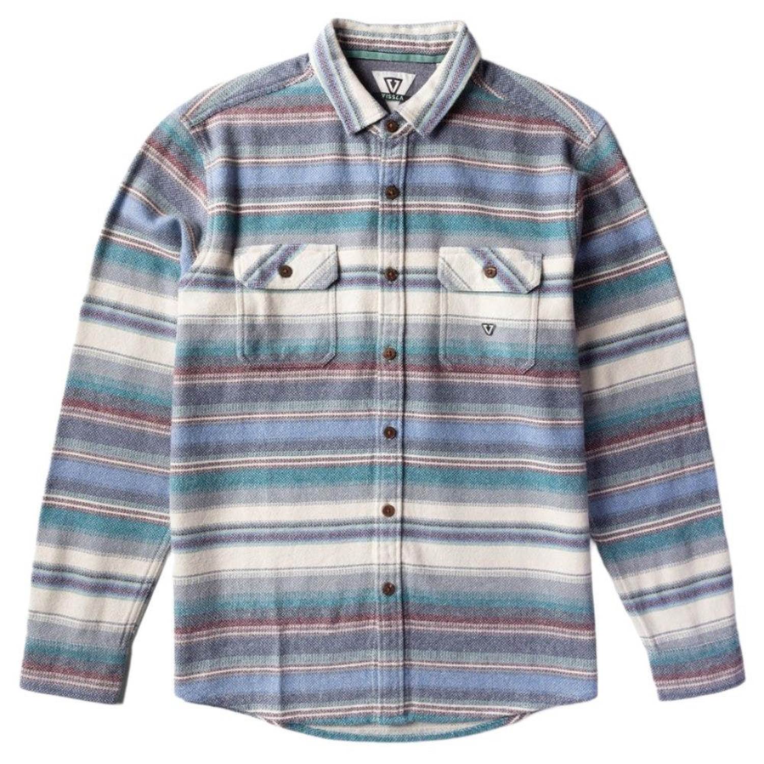 Vissla 01. MENS APPAREL - MENS LS SHIRTS - MENS LS BUTTON UP Men's Descanso Flannel SIL SILVER