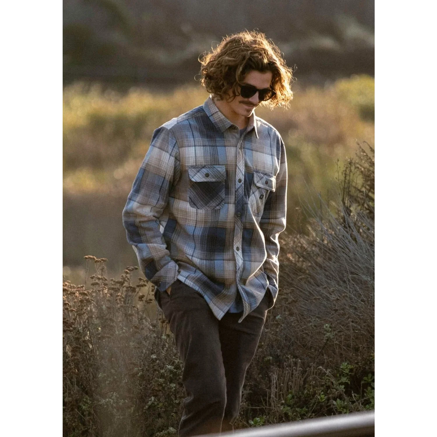 Vissla 01. MENS APPAREL - MENS LS SHIRTS - MENS LS BUTTON UP Men's Eco-zy Long Sleeve Polar Flannel SEA SEA WATER