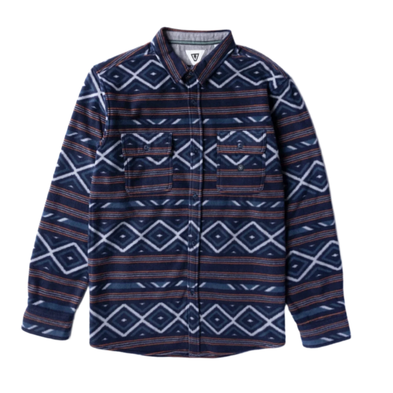 Vissla 01. MENS APPAREL - MENS LS SHIRTS - MENS LS BUTTON UP Men's Eco-zy Long Sleeve Polar Flannel DNL DARK NAVAL