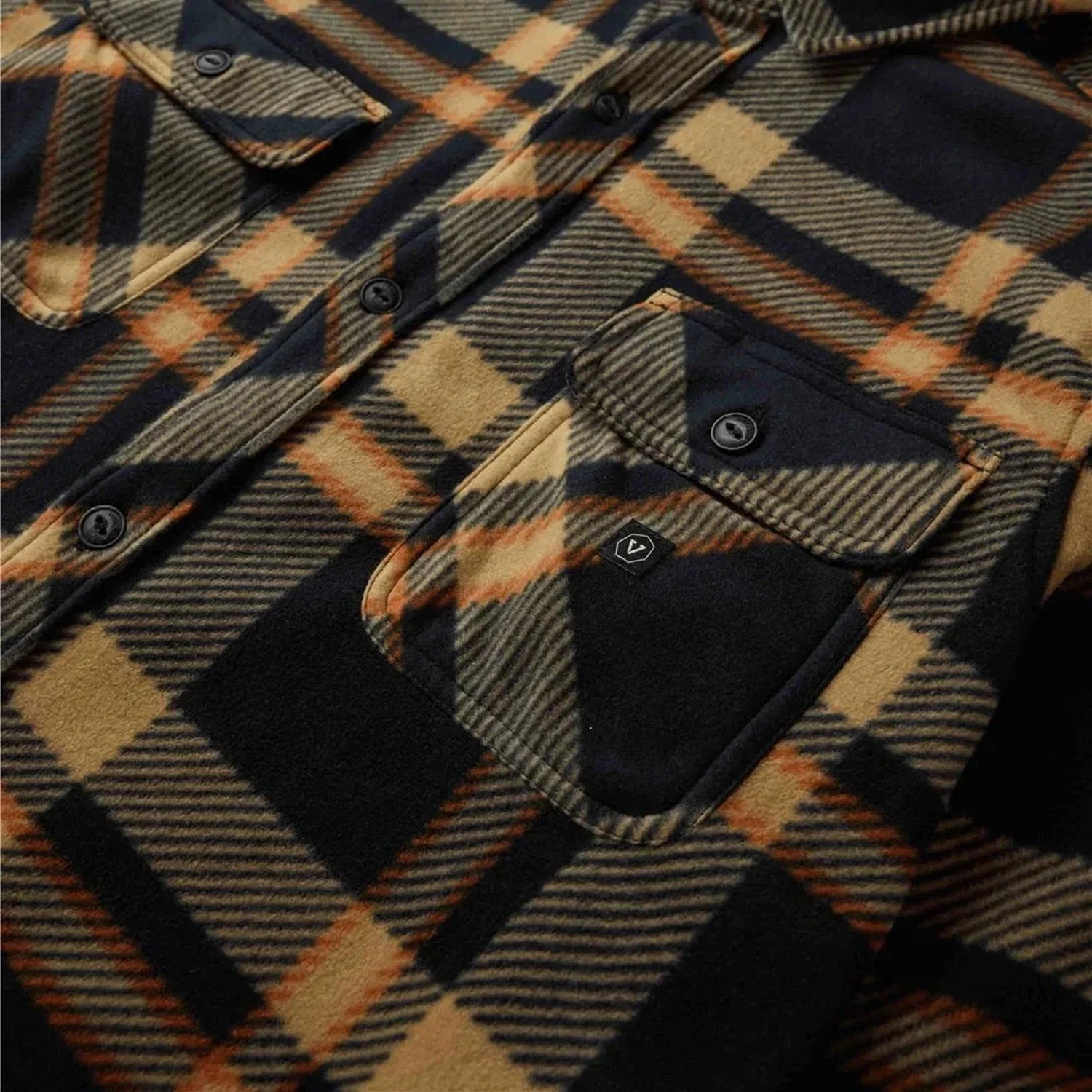 Vissla 01. MENS APPAREL - MENS LS SHIRTS - MENS LS BUTTON UP Men's Eco-zy Long Sleeve Polar Flannel BLK BLACK