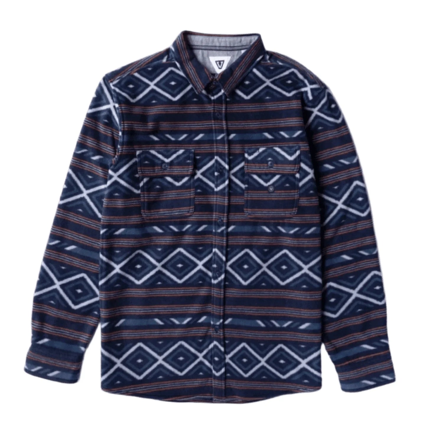 Vissla 01. MENS APPAREL - MENS LS SHIRTS - MENS LS BUTTON UP Men's Eco-zy Long Sleeve Polar Flannel DNL DARK NAVAL