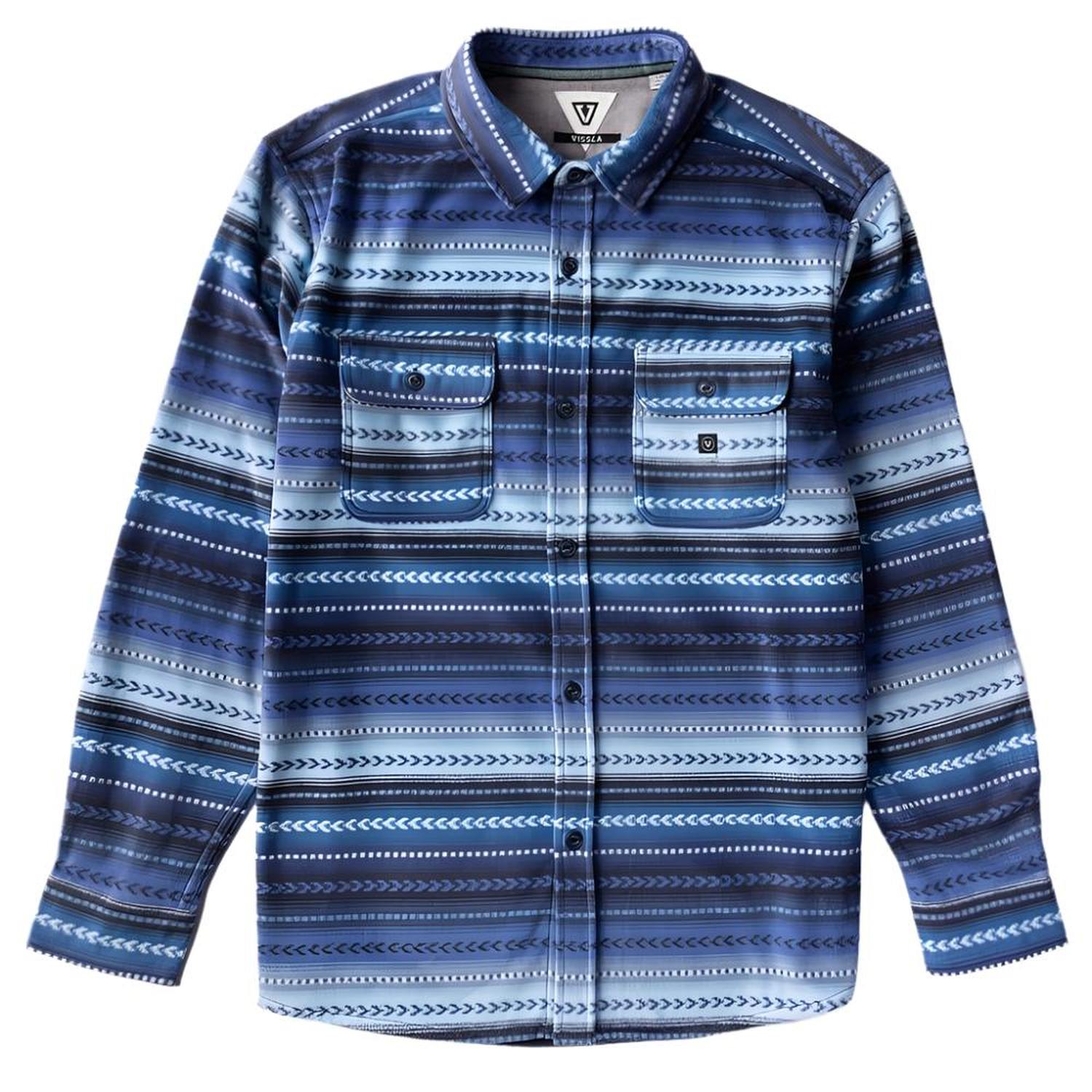 Vissla 01. MENS APPAREL - MENS LS SHIRTS - MENS LS BUTTON UP Men's Eco-zy Long Sleeve Polar Flannel OCB OCEAN BLUE