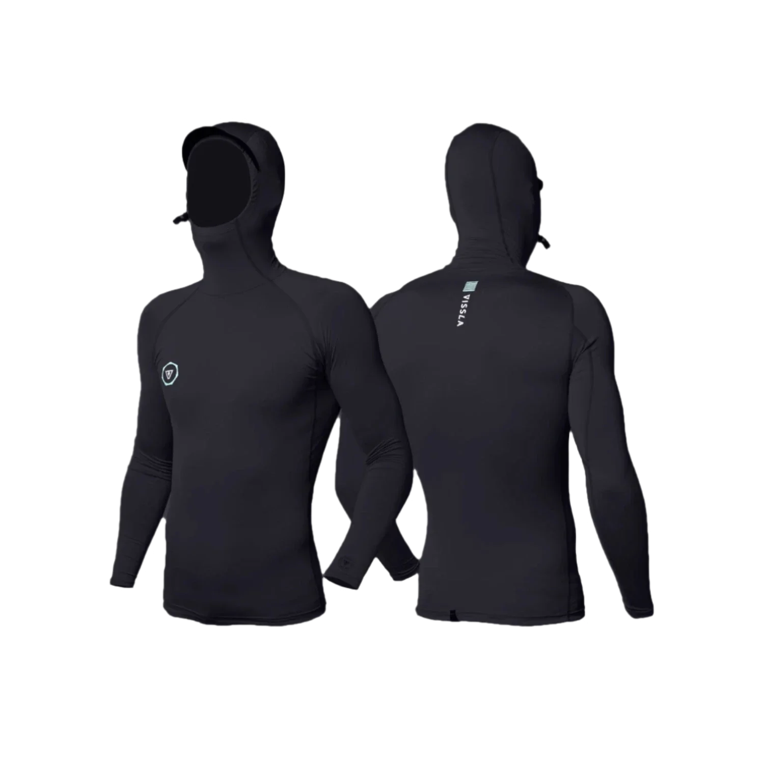 Vissla 13. WATERSPORTS - WATERSPORTS ACC - WATER ACCESSORIES Warm Seas Eco Hooded Long Sleeve Rash Guard BLK BLACK