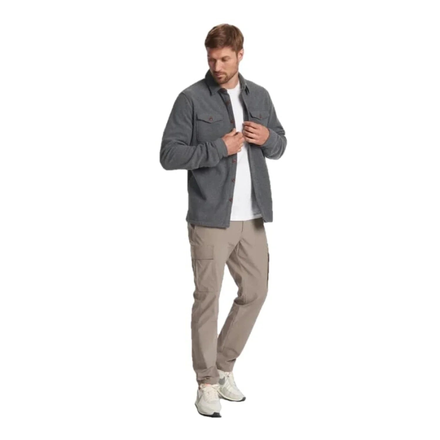 Vuori 01. MENS APPAREL - MENS JACKETS - MENS JACKETS CASUAL Men's Aspen Shirt Jacket HTG HEATHER GREY