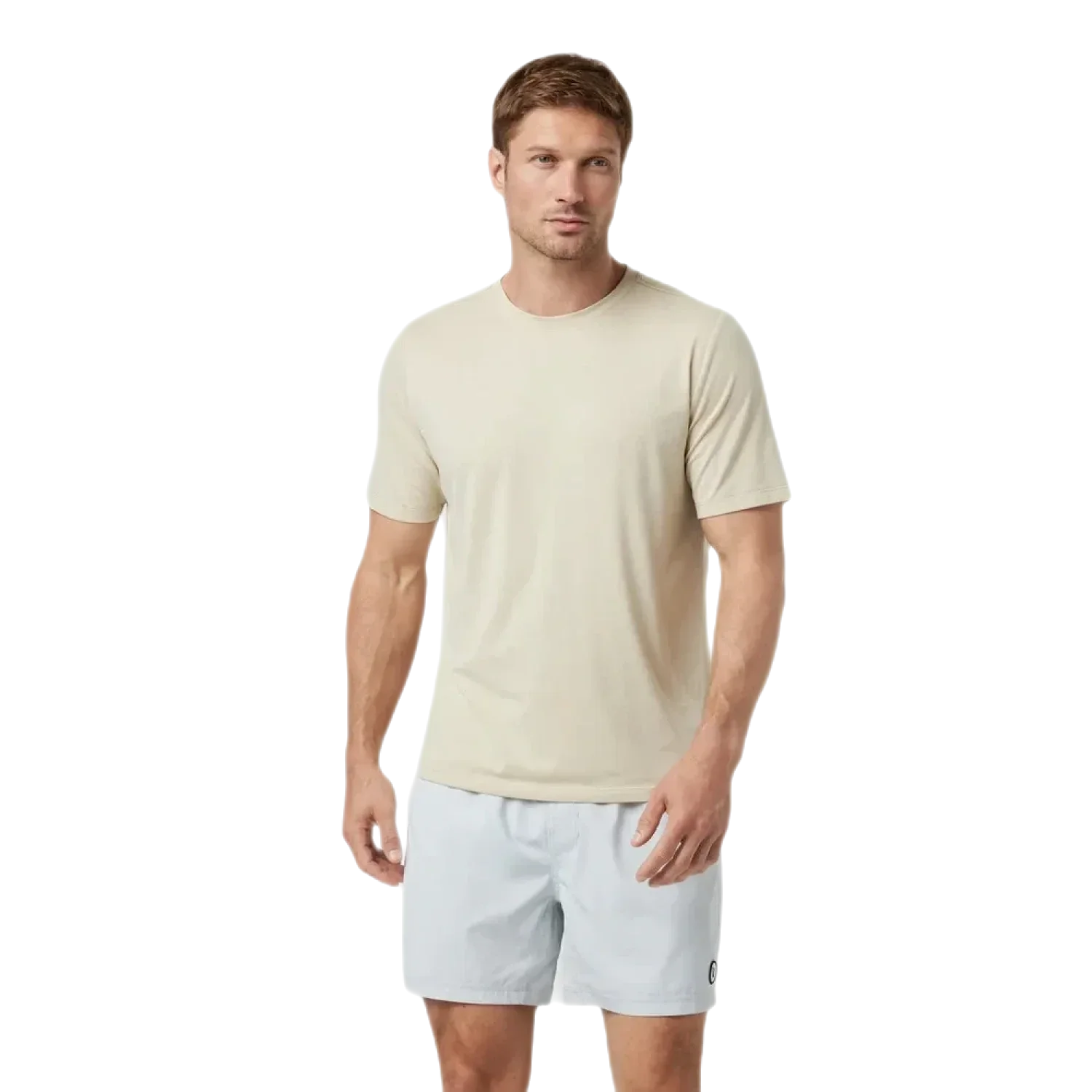 Vuori 01. MENS APPAREL - MENS SS SHIRTS - MENS SS ACTIVE Men's Current Tech Tee CSW CASHEW