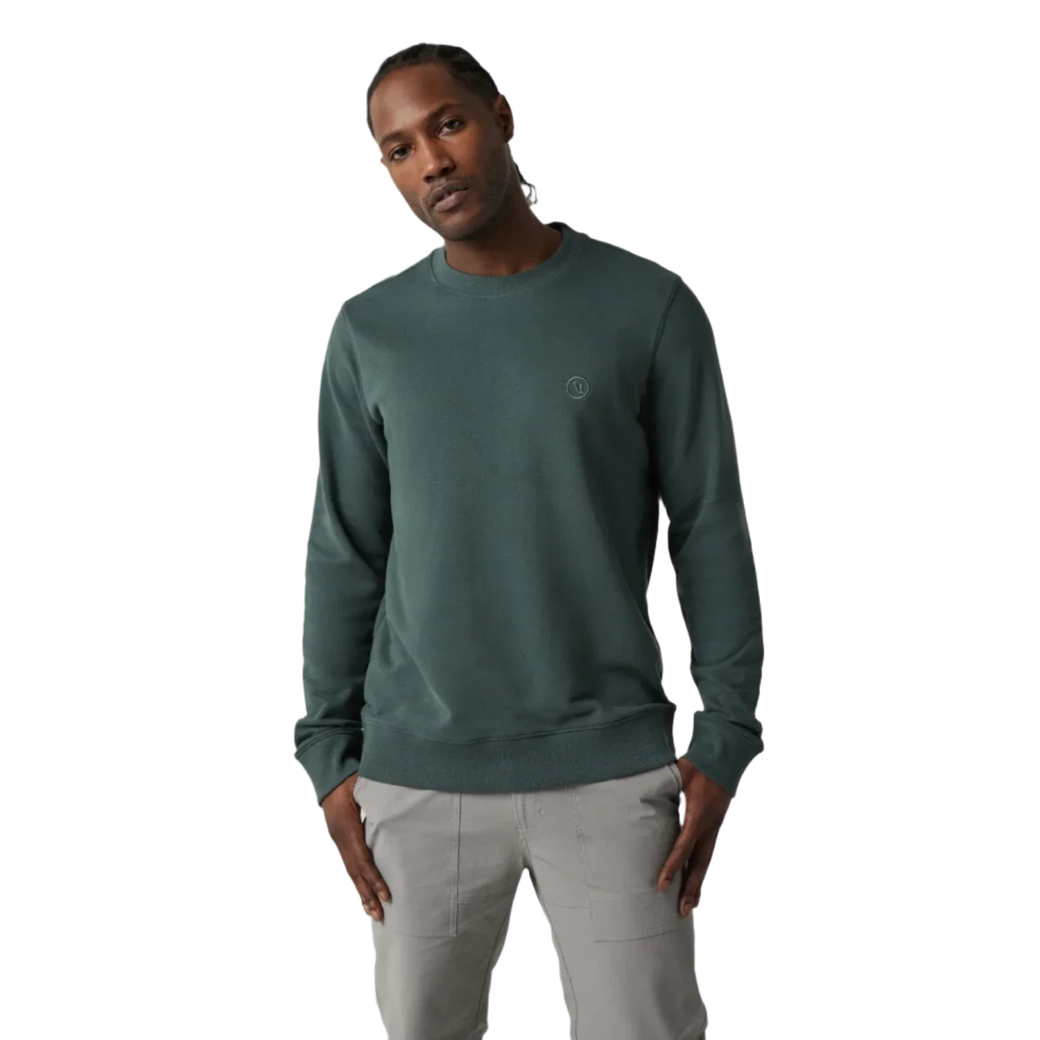 Vuori 01. MENS APPAREL - MENS HOODIES|SWEATERS - MENS PO SWEATERS Men's Cypress Crew SMB SMOKED BERYL