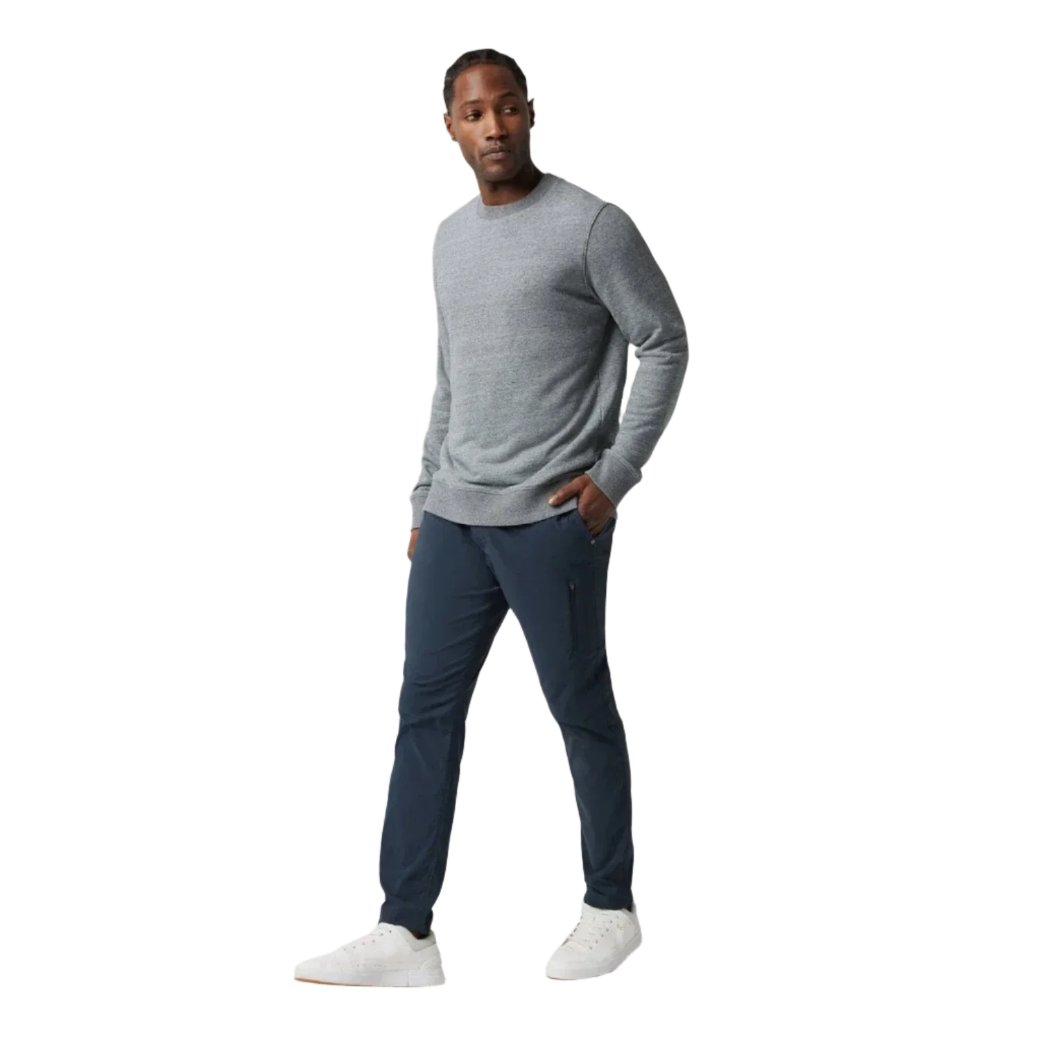 Vuori 01. MENS APPAREL - MENS HOODIES|SWEATERS - MENS PO SWEATERS Men's Cypress Crew HTG HEATHER GREY