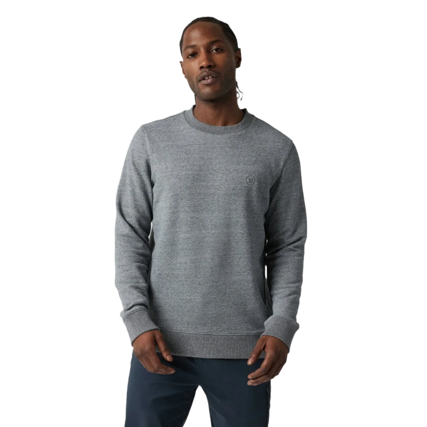 Vuori 01. MENS APPAREL - MENS HOODIES|SWEATERS - MENS PO SWEATERS Men's Cypress Crew HTG HEATHER GREY