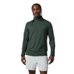 Vuori 01. MENS APPAREL - MENS HOODIES|SWEATERS - MENS PO Q ZIP Men's Ease Performance 1/2 Zip 2.0 HAN ASPEN HEATHER