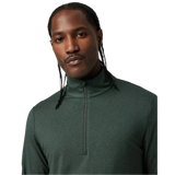 Vuori 01. MENS APPAREL - MENS HOODIES|SWEATERS - MENS PO Q ZIP Men's Ease Performance 1/2 Zip 2.0 HAN ASPEN HEATHER