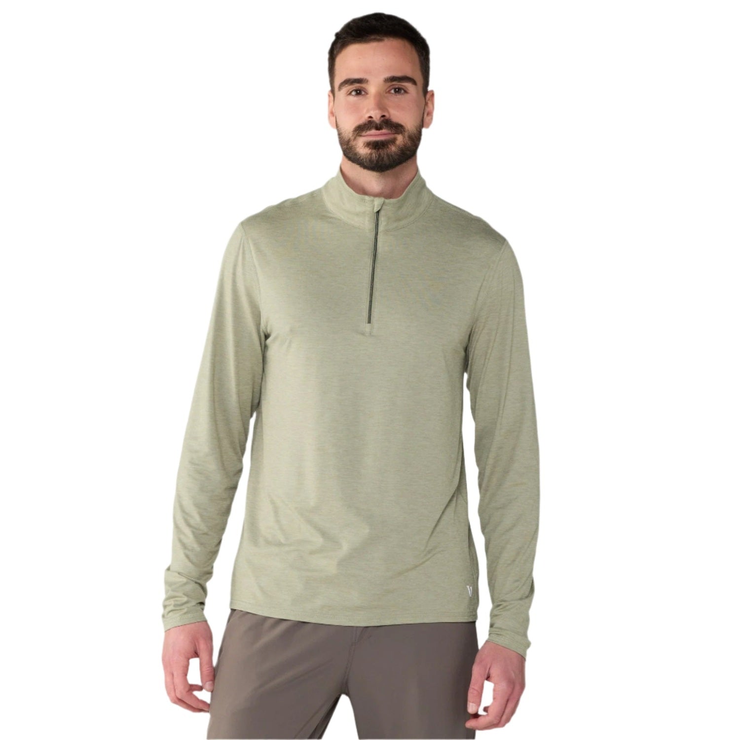 Vuori 01. MENS APPAREL - MENS HOODIES|SWEATERS - MENS PO Q ZIP Men's Ease Performance 1/2 Zip 2.0 HLA LAUREL HEATHER