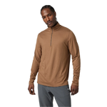 Vuori 01. MENS APPAREL - MENS HOODIES|SWEATERS - MENS PO Q ZIP Men's Ease Performance 1/2 Zip 2.0 HPA PECAN HEATHER