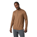 Vuori 01. MENS APPAREL - MENS HOODIES|SWEATERS - MENS PO Q ZIP Men's Ease Performance 1/2 Zip 2.0 HPA PECAN HEATHER