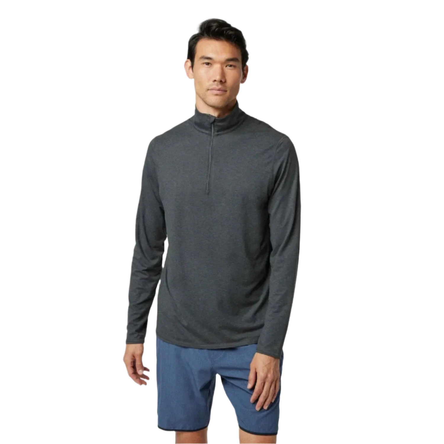 Vuori 01. MENS APPAREL - MENS HOODIES|SWEATERS - MENS PO Q ZIP Men's Ease Performance 1/2 Zip 2.0 HCC CHARCOAL HEATHER