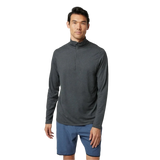 Vuori 01. MENS APPAREL - MENS HOODIES|SWEATERS - MENS PO Q ZIP Men's Ease Performance 1/2 Zip 2.0 HCC CHARCOAL HEATHER