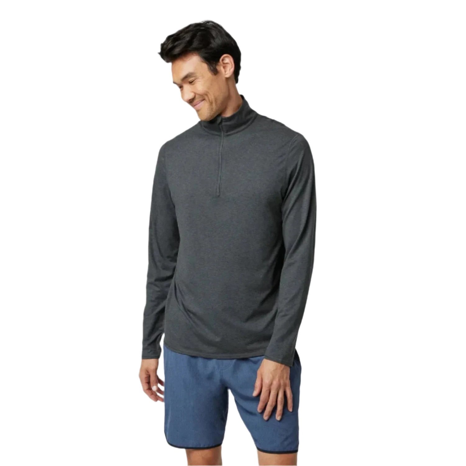 Vuori 01. MENS APPAREL - MENS HOODIES|SWEATERS - MENS PO Q ZIP Men's Ease Performance 1/2 Zip 2.0 HCC CHARCOAL HEATHER