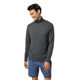 Vuori 01. MENS APPAREL - MENS HOODIES|SWEATERS - MENS PO Q ZIP Men's Ease Performance 1/2 Zip 2.0 HCC CHARCOAL HEATHER