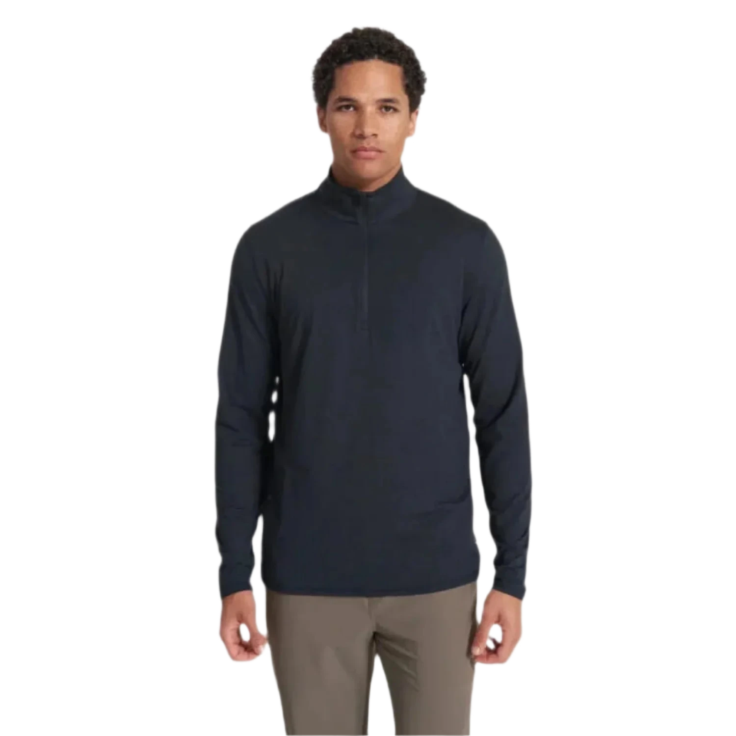 Vuori 01. MENS APPAREL - MENS HOODIES|SWEATERS - MENS PO Q ZIP Men's Ease Performance 1/2 Zip 2.0 HIN INK HEATHER