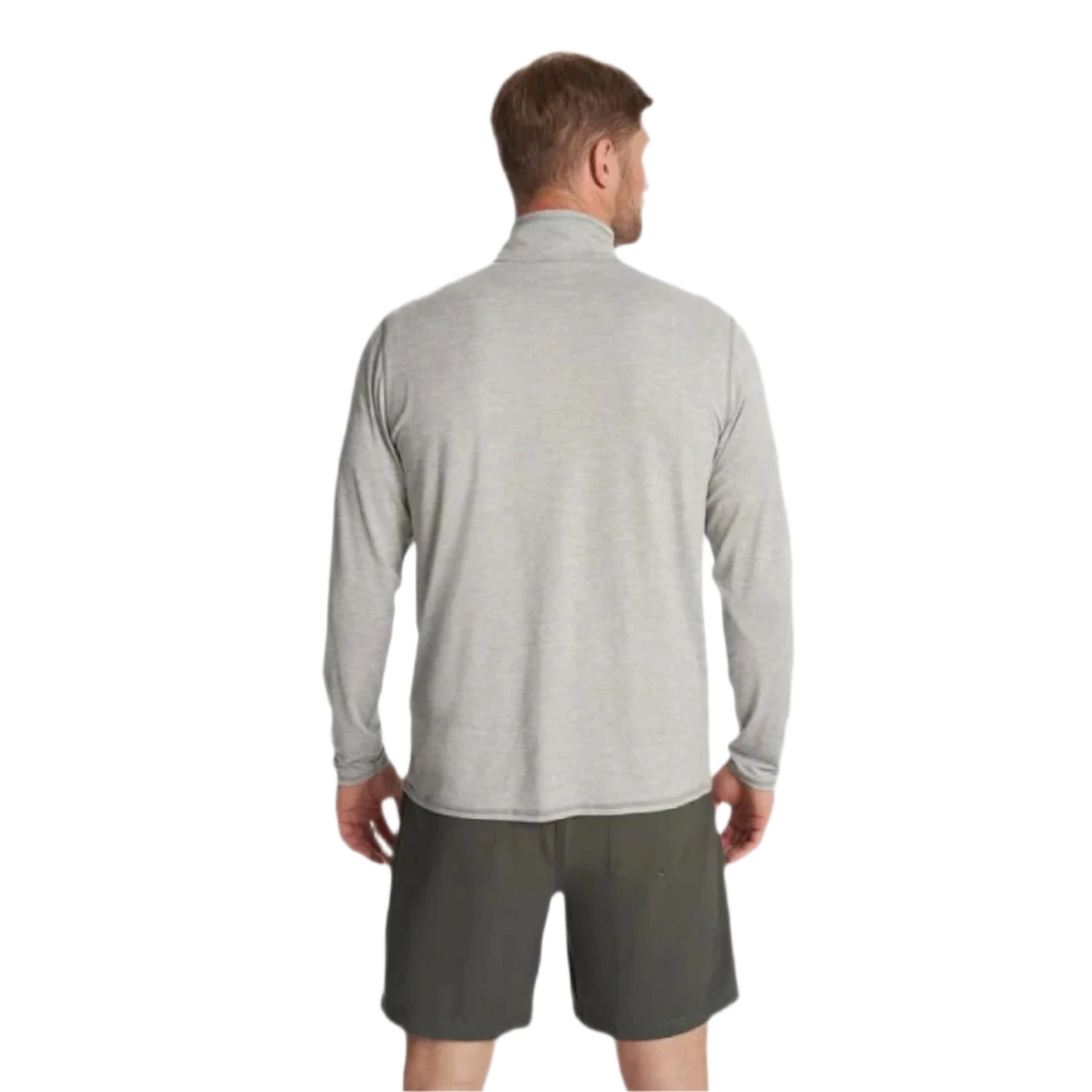 Vuori 01. MENS APPAREL - MENS HOODIES|SWEATERS - MENS PO Q ZIP Men's Ease Performance 1/2 Zip 2.0 LHG LIGHT HEATHER GREY