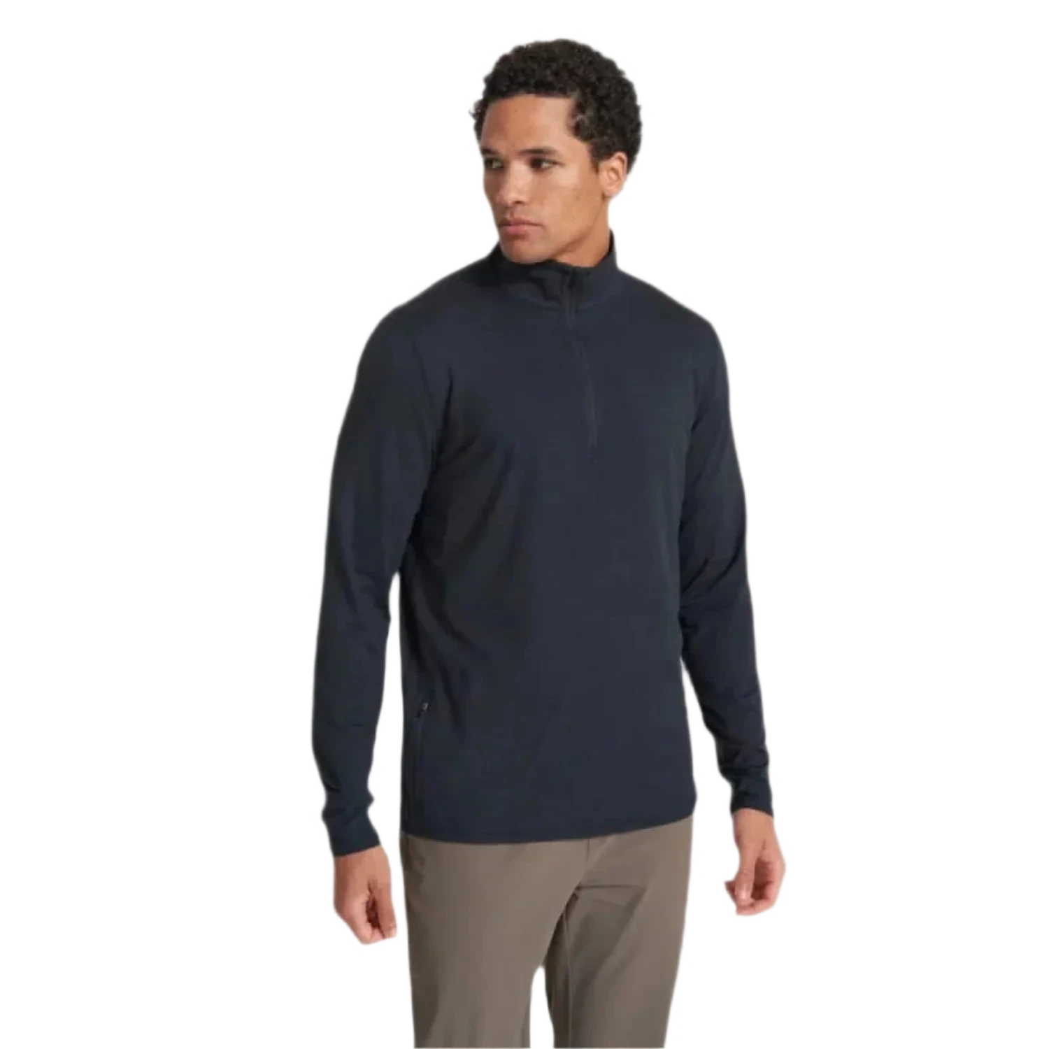 Vuori 01. MENS APPAREL - MENS HOODIES|SWEATERS - MENS PO Q ZIP Men's Ease Performance 1/2 Zip 2.0 HIN INK HEATHER