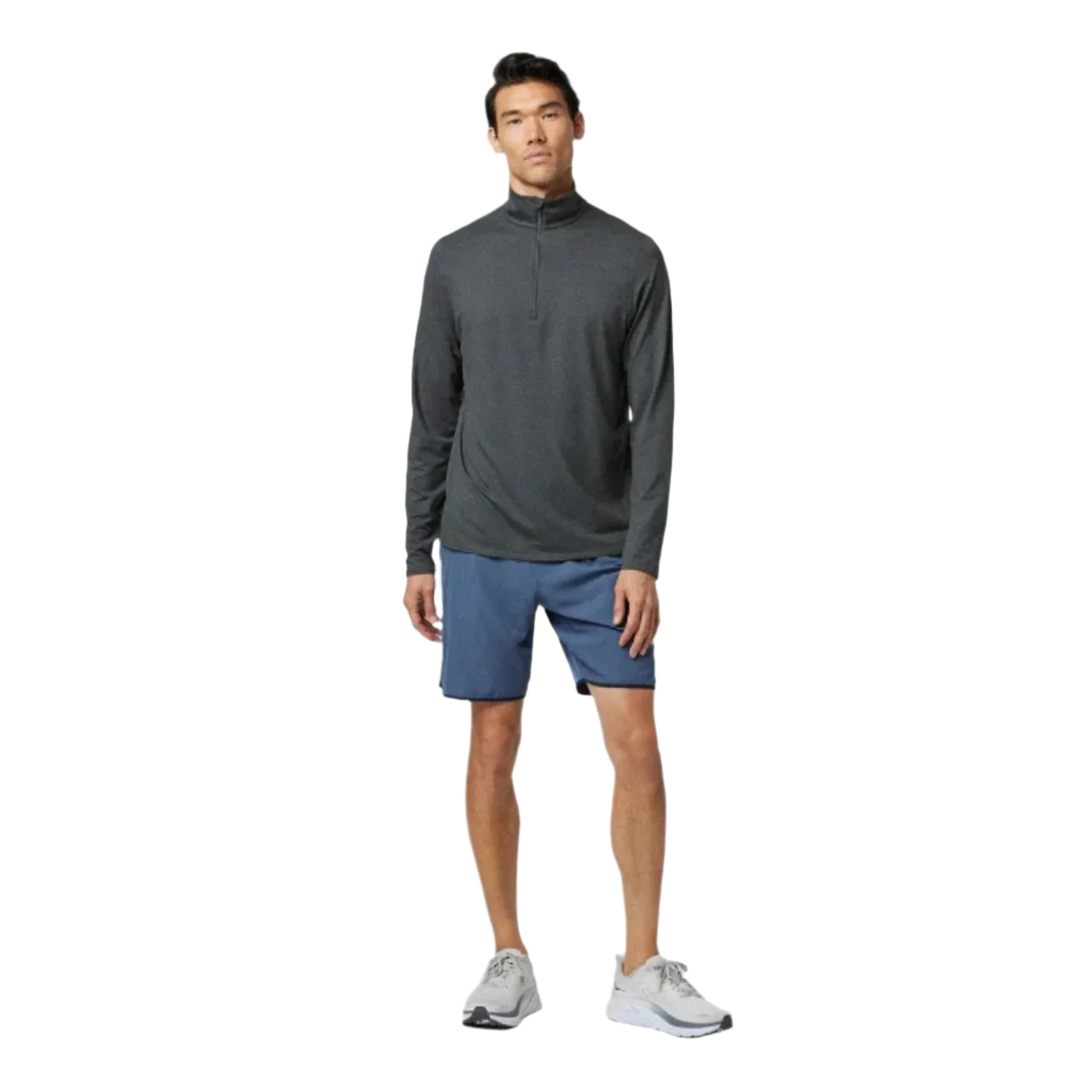 Vuori 01. MENS APPAREL - MENS HOODIES|SWEATERS - MENS PO Q ZIP Men's Ease Performance 1/2 Zip 2.0 HCC CHARCOAL HEATHER