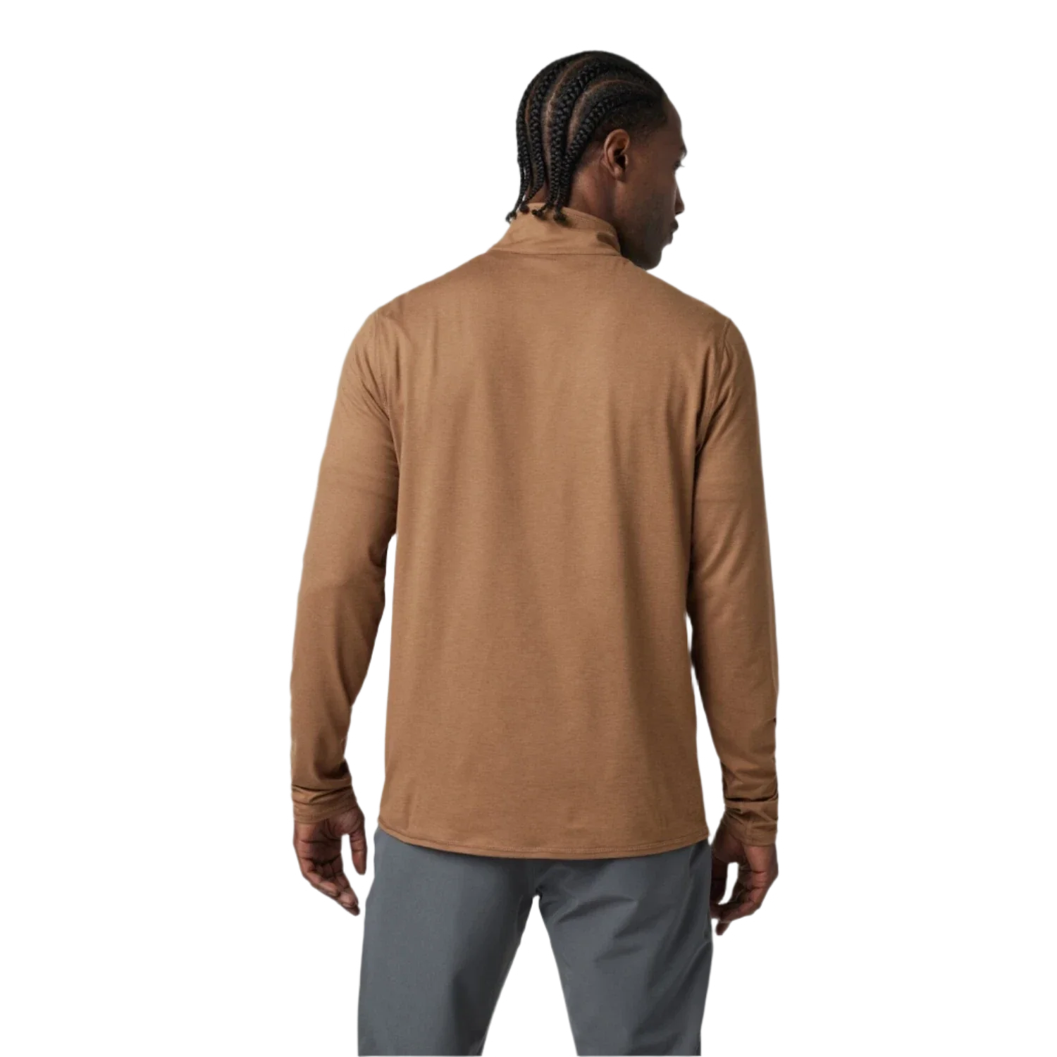 Vuori 01. MENS APPAREL - MENS HOODIES|SWEATERS - MENS PO Q ZIP Men's Ease Performance 1/2 Zip 2.0 HPA PECAN HEATHER