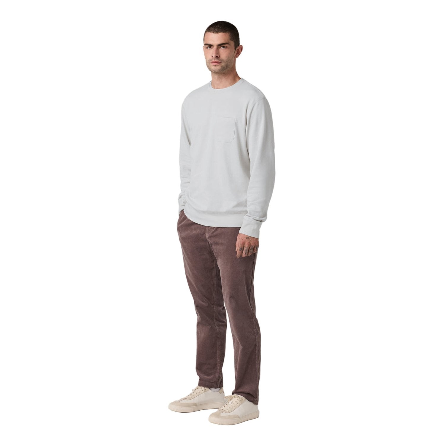 Vuori 01. MENS APPAREL - MENS HOODIES|SWEATERS - MENS PO SWEATERS Men's Jeffreys Crew 2.0 HWN WINTER GREY HEATHER
