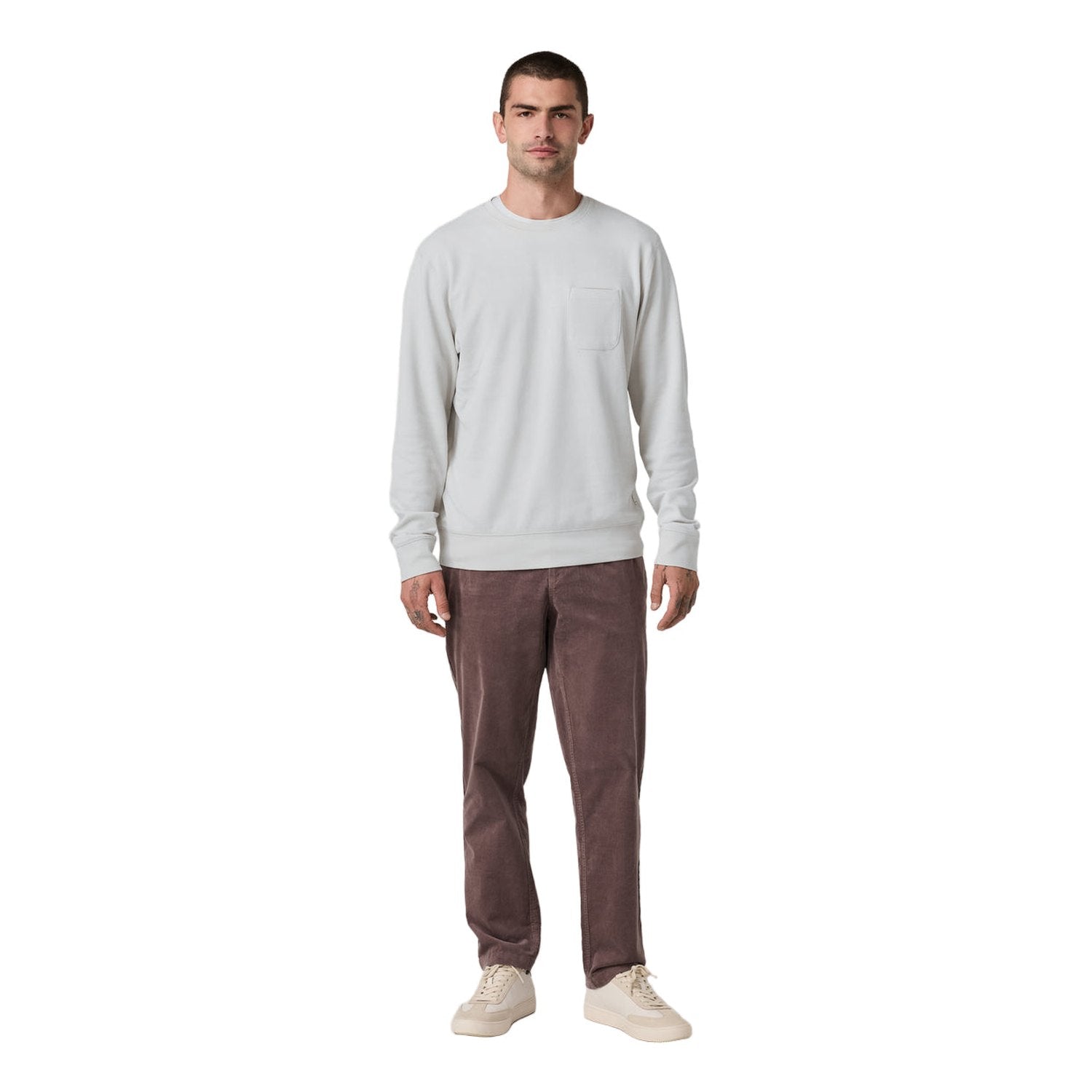 Vuori 01. MENS APPAREL - MENS HOODIES|SWEATERS - MENS PO SWEATERS Men's Jeffreys Crew 2.0 HWN WINTER GREY HEATHER