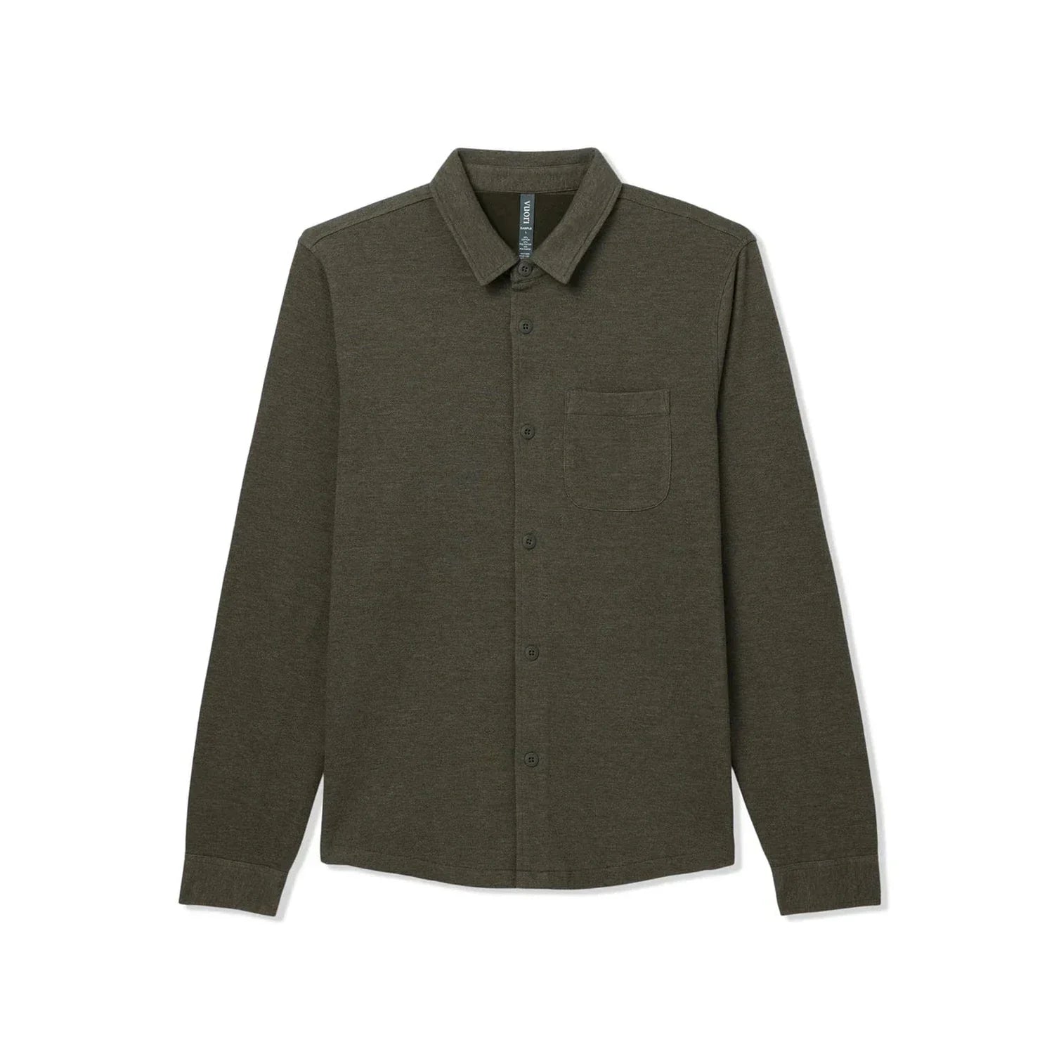 Vuori 01. MENS APPAREL - MENS HOODIES|SWEATERS - MENS PO SWEATERS Men's Jeffreys Overshirt HTO OLIVE HEATHER