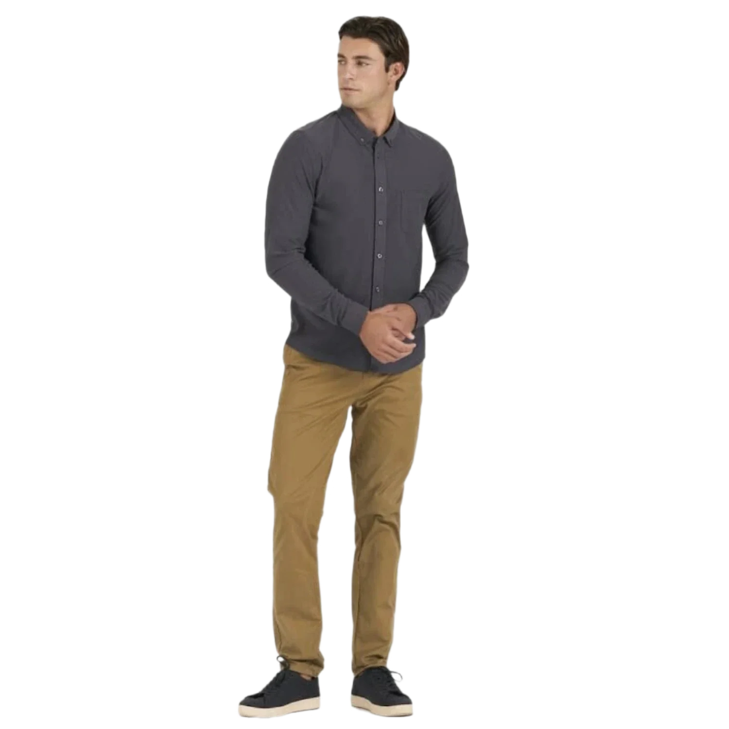 Vuori 01. MENS APPAREL - MENS LS SHIRTS - MENS LS BUTTON UP Men's Long Sleeve Ace Button Down CCL CHARCOAL