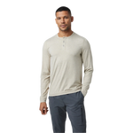 Vuori 01. MENS APPAREL - MENS LS SHIRTS - MENS LS CASUAL Men's Long Sleeve Ease Performance Henley TSH TOAST HEATHER