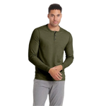 Vuori 01. MENS APPAREL - MENS LS SHIRTS - MENS LS CASUAL Men's Long Sleeve Ease Performance Henley HOR OREGANO HEATHER