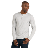 Vuori 01. MENS APPAREL - MENS LS SHIRTS - MENS LS CASUAL Men's Long Sleeve Ease Performance Henley LHG LIGHT HEATHER GREY